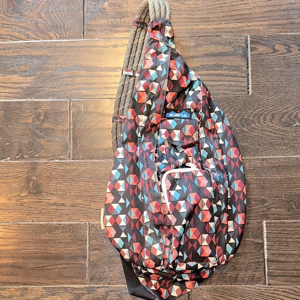 KAVU Women's Geometric Sling Bag - Red, Blue, Black